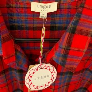 Ungee red plaid dress- Size M